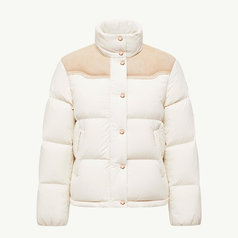 Angelys Suede-Trimmed Short Down Jacket