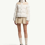 Angelys Suede-Trimmed Short Down Jacket