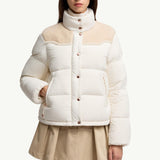 Angelys Suede-Trimmed Short Down Jacket