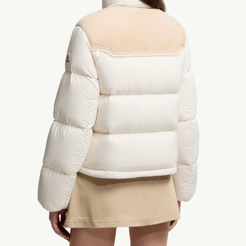 Angelys Suede-Trimmed Short Down Jacket