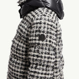 Andronne Tweed Hooded Short Down Jacket