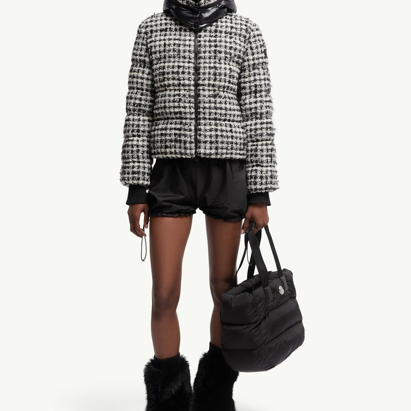 Andronne Tweed Hooded Short Down Jacket