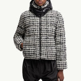 Andronne Tweed Hooded Short Down Jacket