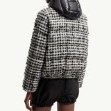 Andronne Tweed Hooded Short Down Jacket