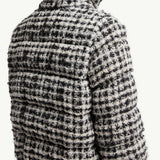 Andronne Tweed Hooded Short Down Jacket