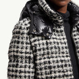 Andronne Tweed Hooded Short Down Jacket