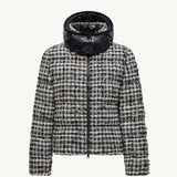 Andronne Tweed Hooded Short Down Jacket