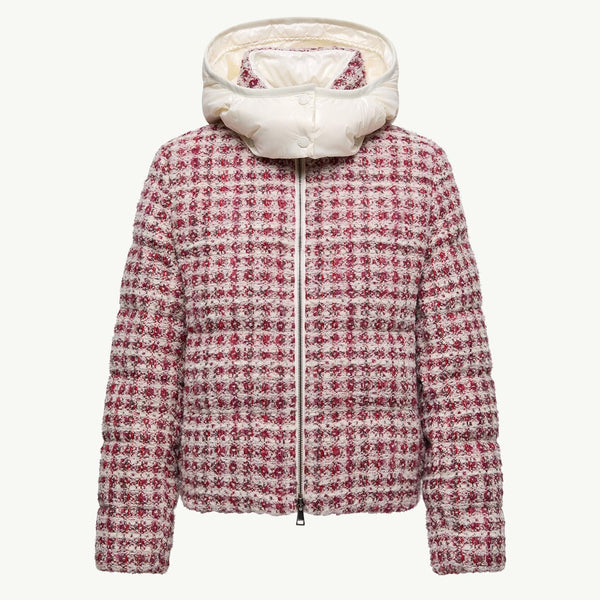 Andronne Tweed Hooded Short Down Jacket