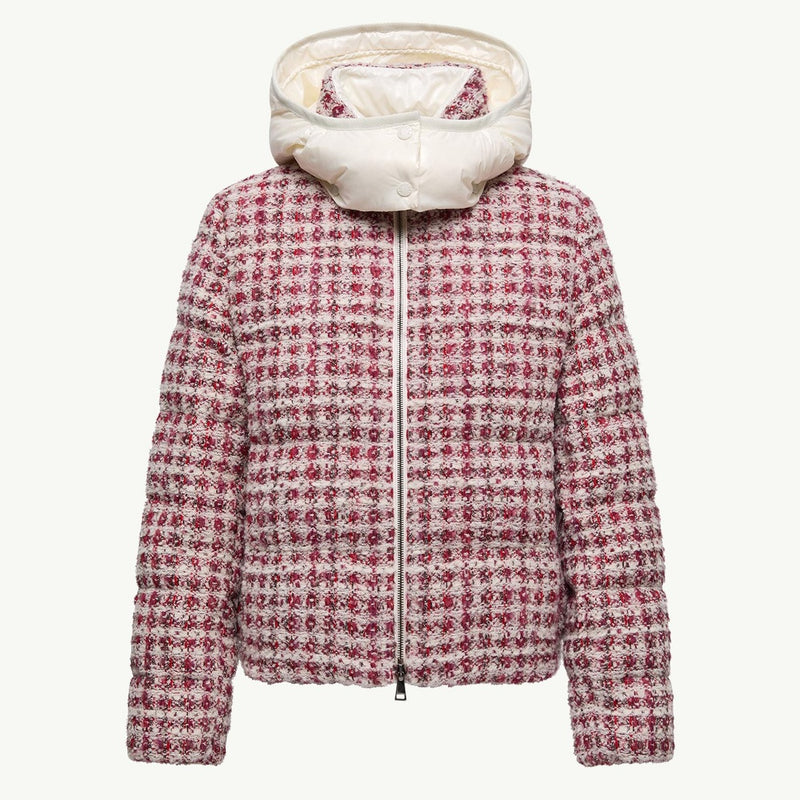 Andronne Tweed Hooded Short Down Jacket