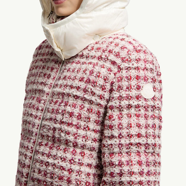 Andronne Tweed Hooded Short Down Jacket