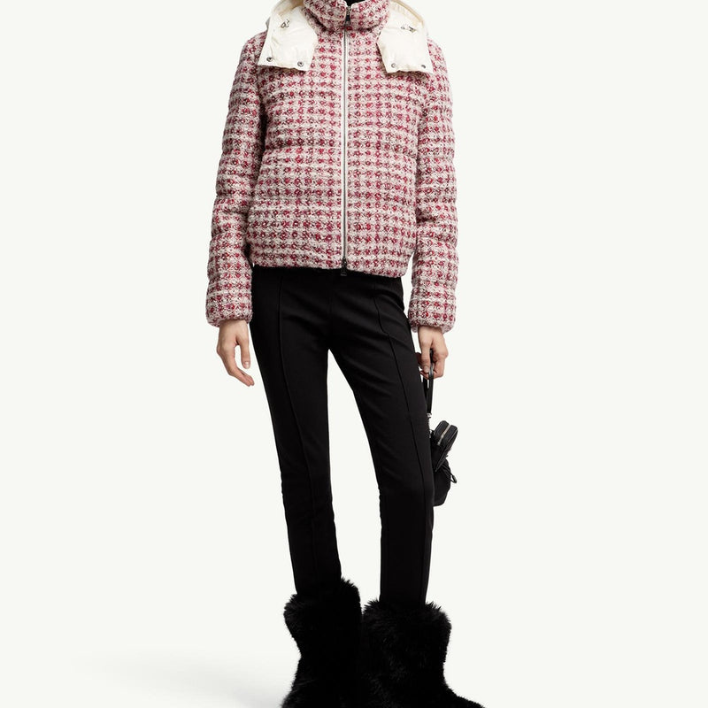 Andronne Tweed Hooded Short Down Jacket