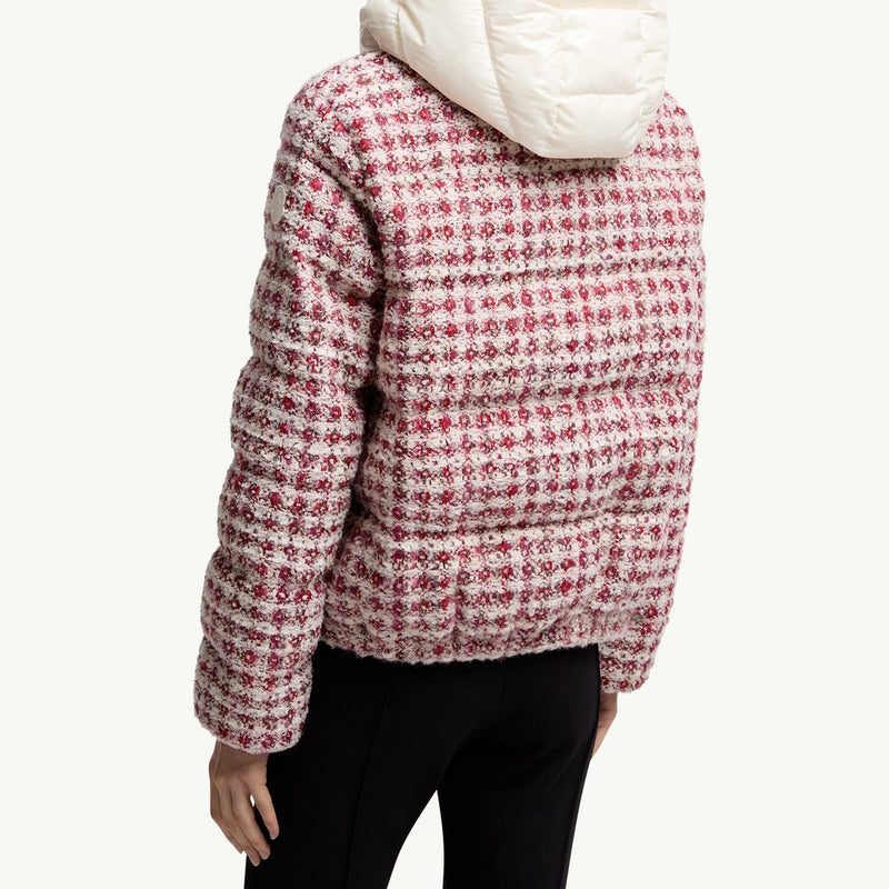 Andronne Tweed Hooded Short Down Jacket