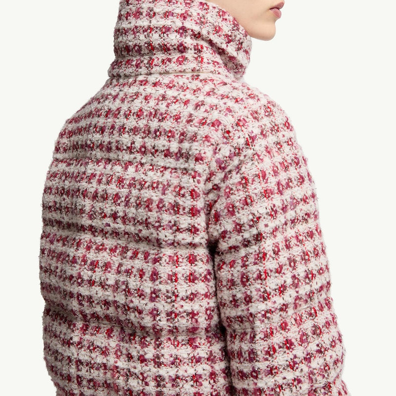 Andronne Tweed Hooded Short Down Jacket