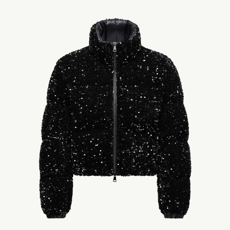 Louvi Sequin-Embroidered Short Down Jacket