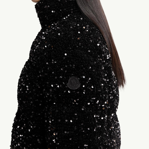 Louvi Sequin-Embroidered Short Down Jacket