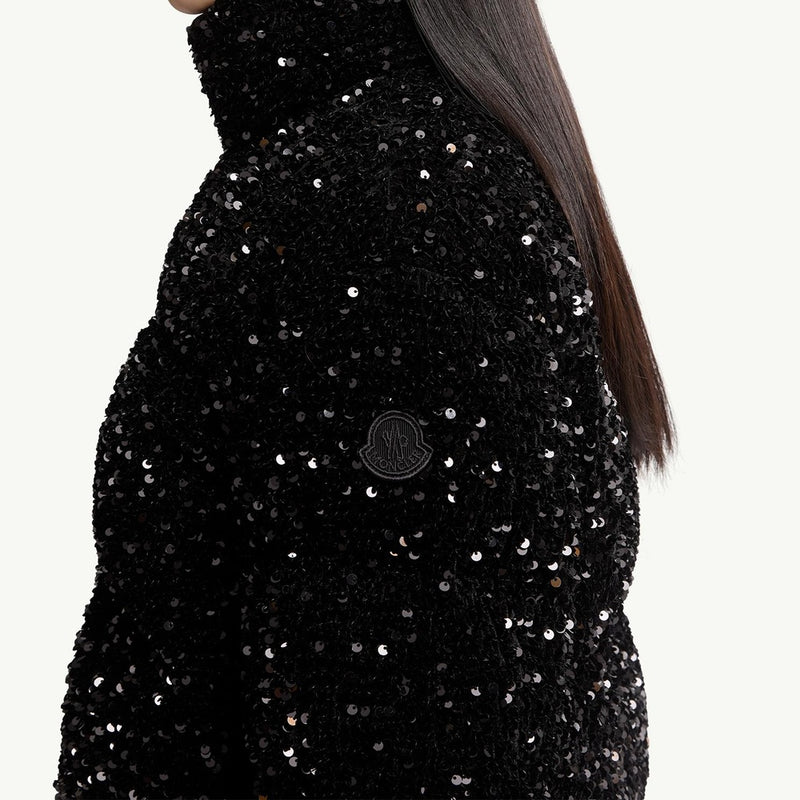 Louvi Sequin-Embroidered Short Down Jacket