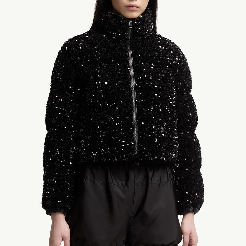 Louvi Sequin-Embroidered Short Down Jacket