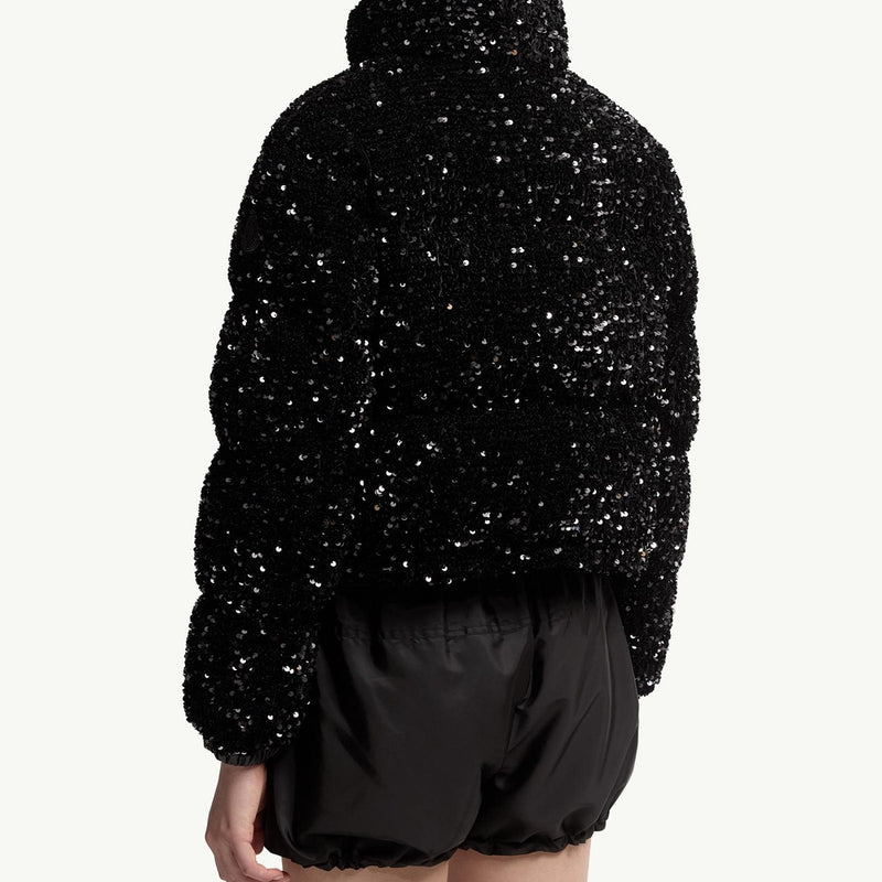 Louvi Sequin-Embroidered Short Down Jacket