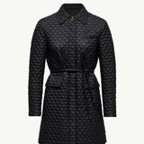 Diamond-Quilted Hooded Short Down Jacket
