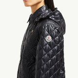 Floral-Quilted Hooded Shirt Jacket