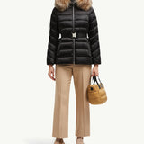 Cupidone Hooded Shearling-Trimmed Short Down Jacket