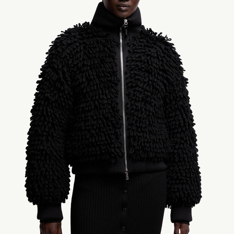 Moncler x EE72 by Edward Enninful Wool Blend Zip-Up Cardigan