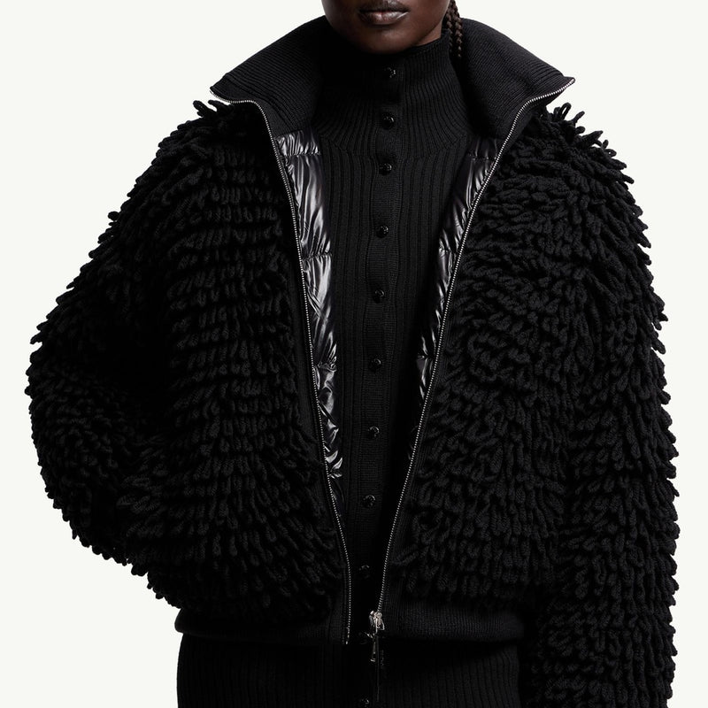 Moncler x EE72 by Edward Enninful Wool Blend Zip-Up Cardigan