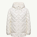 Diamond-Quilted Hooded Short Down Jacket