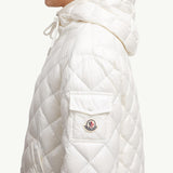 Diamond-Quilted Hooded Short Down Jacket