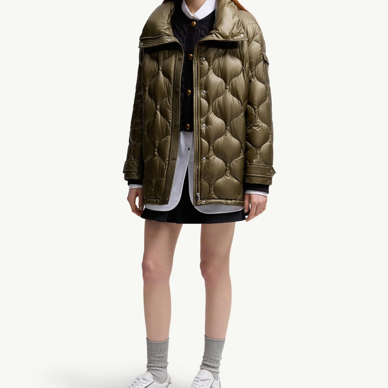 Lombi Hooded Mid-Length Down Jacket