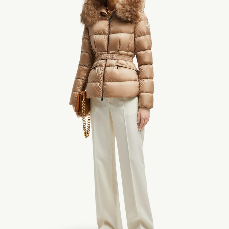 Boed Hooded Shearling-Trimmed Short Down Jacket