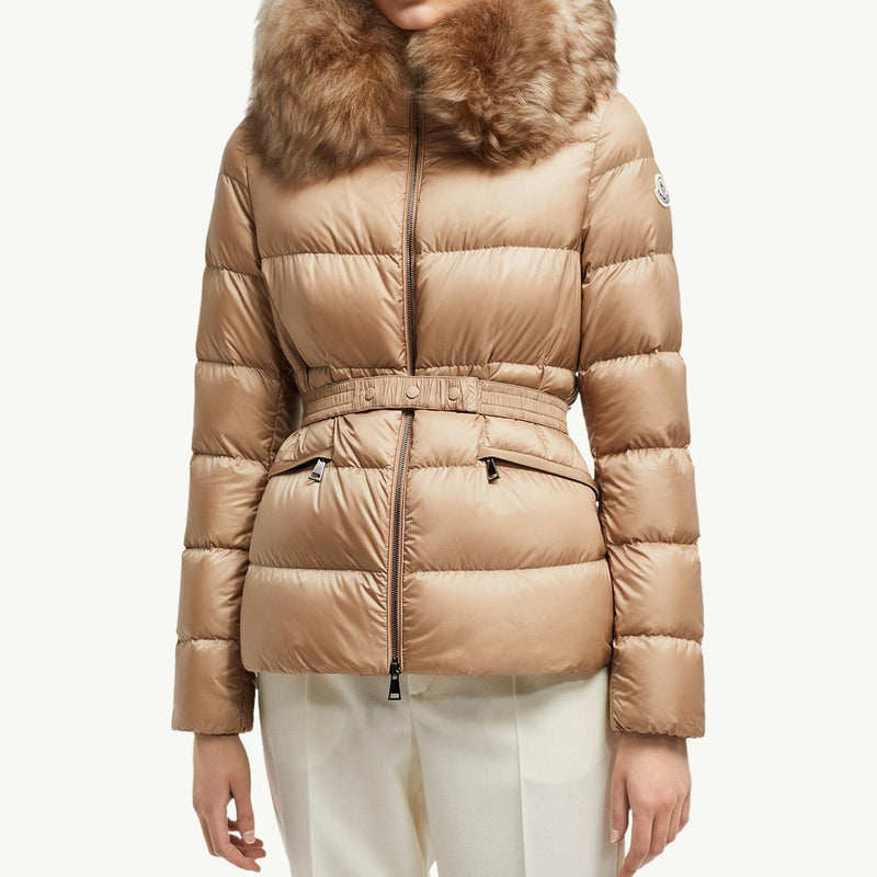 Boed Hooded Shearling-Trimmed Short Down Jacket