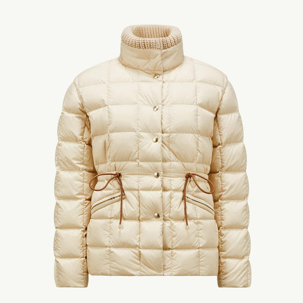 Antigone Leather-Trimmed Short Down Jacket