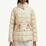 Antigone Leather-Trimmed Short Down Jacket