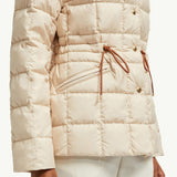 Antigone Leather-Trimmed Short Down Jacket