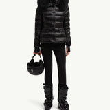 Armoniques Hooded Shearling Short Down Jacket