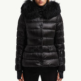 Armoniques Hooded Shearling Short Down Jacket