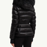 Armoniques Hooded Shearling Short Down Jacket