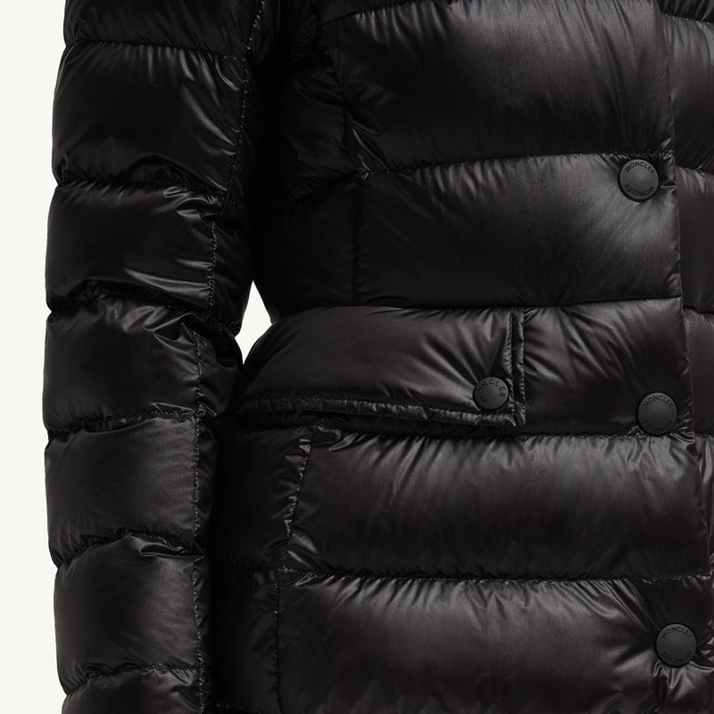Armoniques Hooded Shearling Short Down Jacket