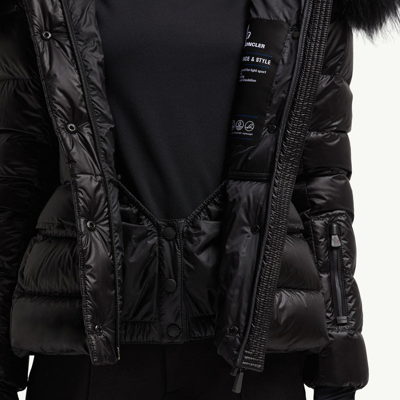 Armoniques Hooded Shearling Short Down Jacket