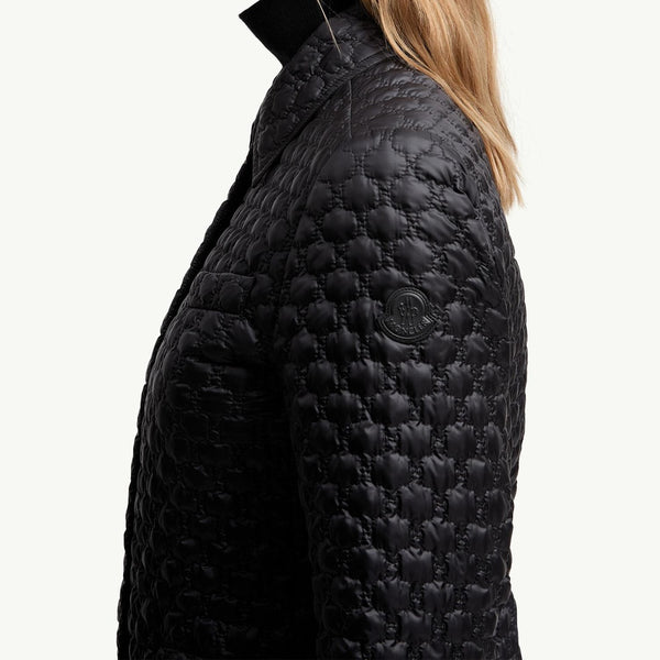 Raissac Geometric-Quilted Long Down Jacket
