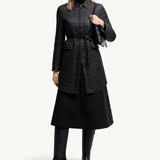 Raissac Geometric-Quilted Long Down Jacket