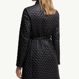 Raissac Geometric-Quilted Long Down Jacket