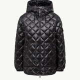 Raissac Geometric-Quilted Long Down Jacket