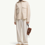 Bouclé Wool Blend Zip-Up Shirt