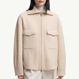 Bouclé Wool Blend Zip-Up Shirt