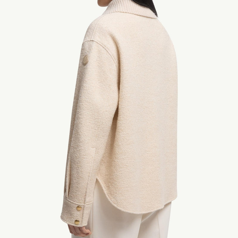 Bouclé Wool Blend Zip-Up Shirt