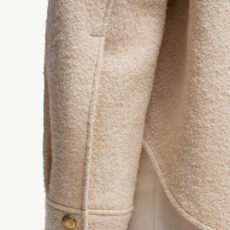 Bouclé Wool Blend Zip-Up Shirt