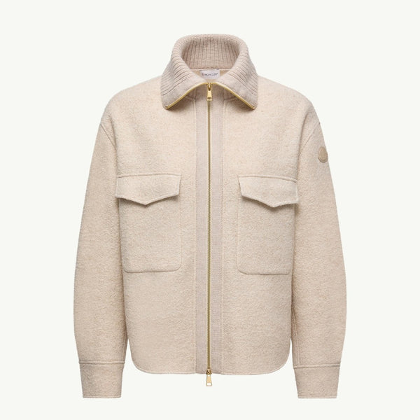 Bouclé Wool Blend Zip-Up Shirt