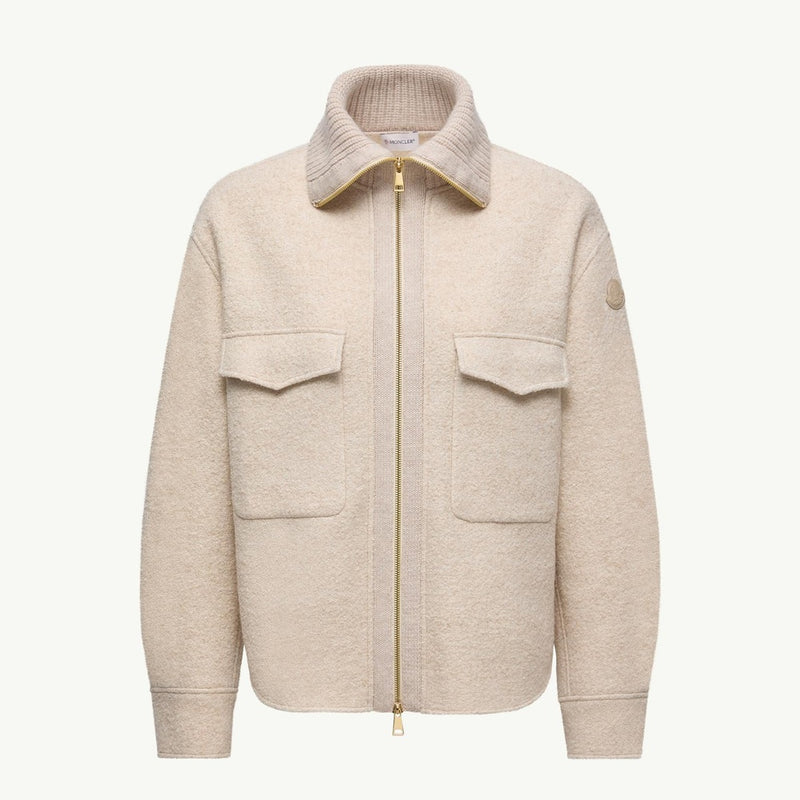 Bouclé Wool Blend Zip-Up Shirt